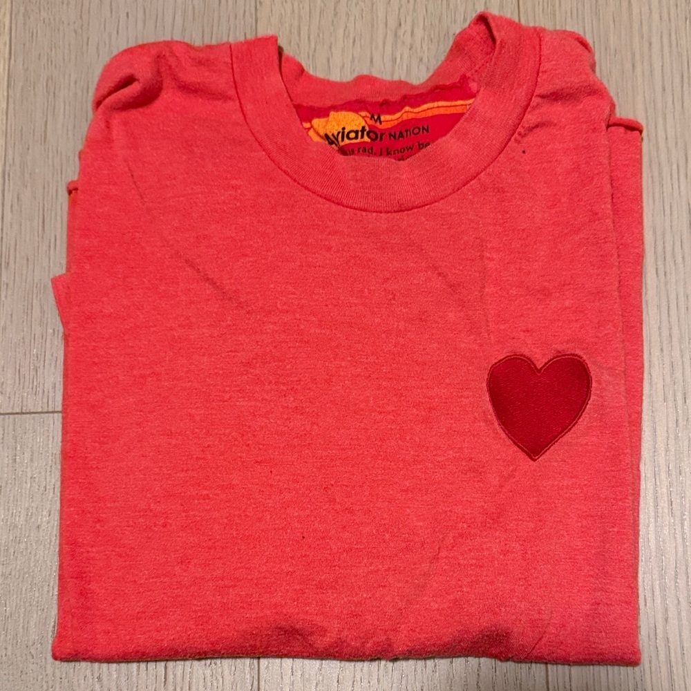 Aviator Nation Red Heart Short Sleeve Tee